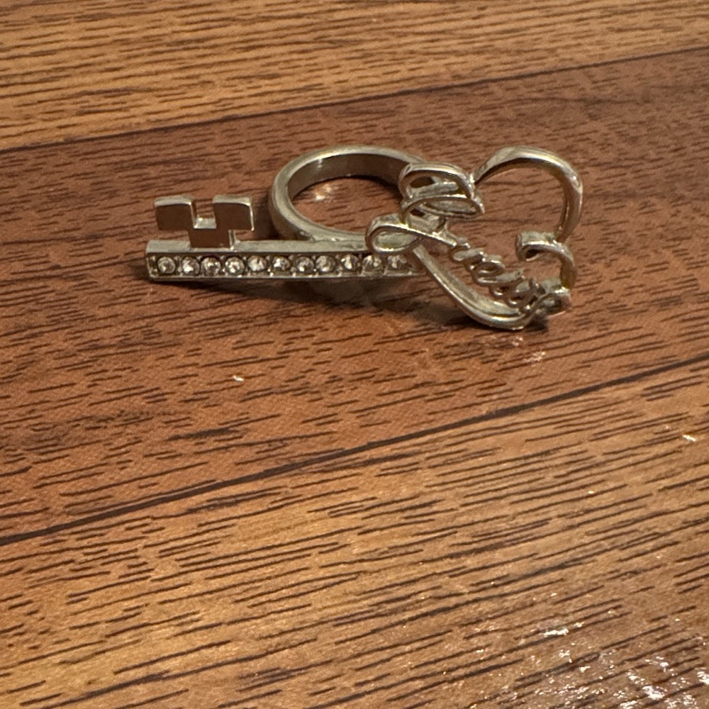 Guess Silver Heart Key Ring